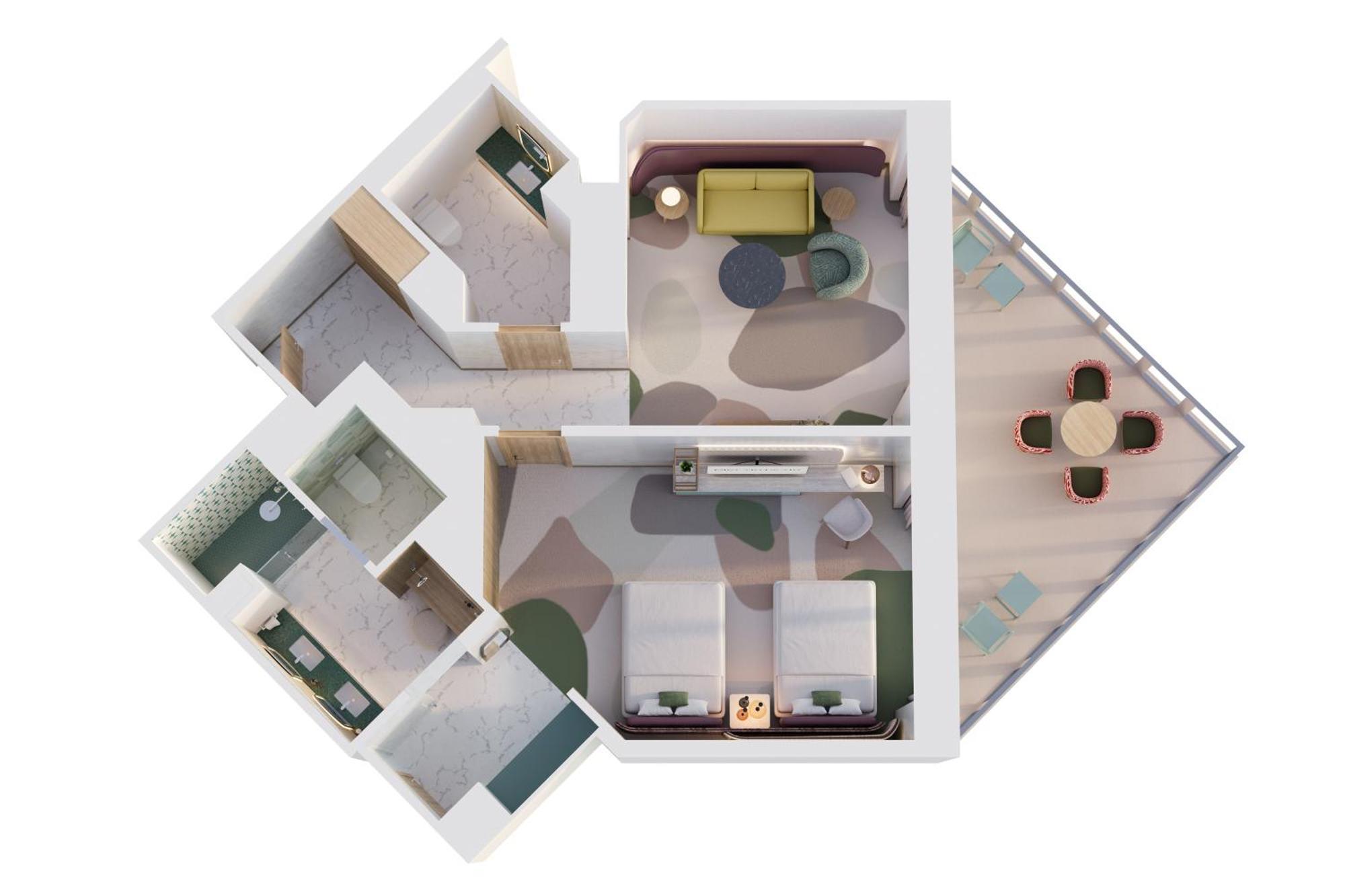 Hotel Pier Sixty-Six Fort Lauderdale Exteriér fotografie 3D floor plan of a hotel room